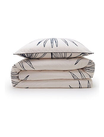 Juego de cama para 2 personas en algodón estampado floral reversible