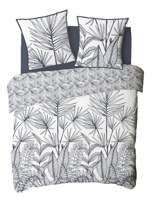 Juego de cama para 2 personas en algodón estampado floral reversible - Kiabi Juego de cama para 2 personas en algodón estampado floral reversible - Kiabi