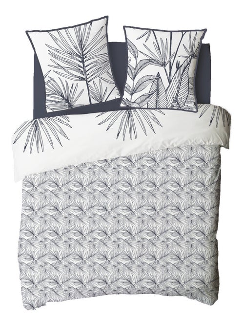 Juego de cama para 2 personas en algodón estampado floral reversible - Kiabi Juego de cama para 2 personas en algodón estampado floral reversible - Kiabi