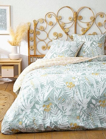 Juego de cama para 2 personas en algodón tropical pastel