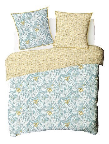 Juego de cama para 2 personas en algodón tropical pastel