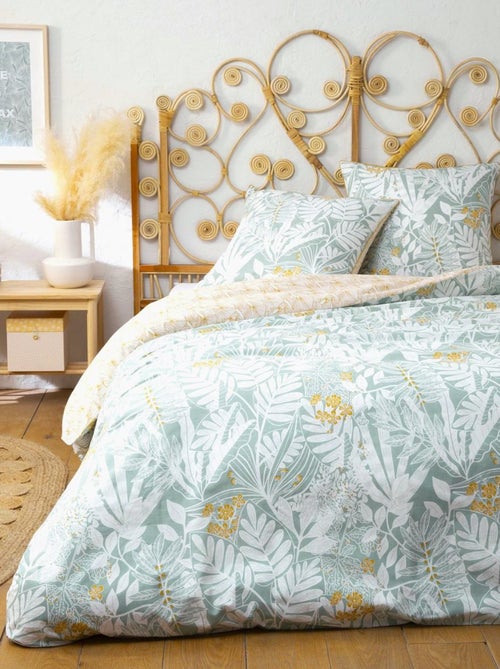 Juego de cama para 2 personas en algodón tropical pastel - Kiabi Juego de cama para 2 personas en algodón tropical pastel - Kiabi