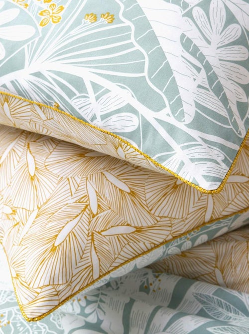 Juego de cama para 2 personas en algodón tropical pastel - Kiabi Juego de cama para 2 personas en algodón tropical pastel - Kiabi
