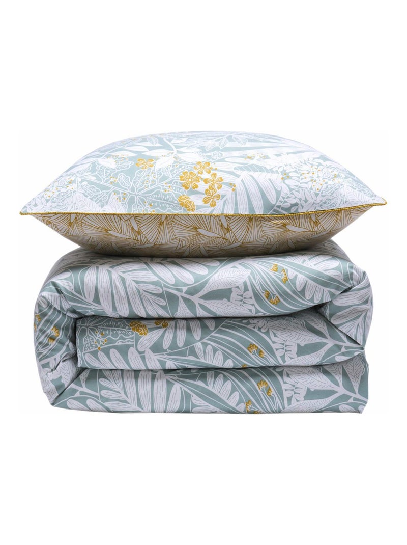 Juego de cama para 2 personas en algodón tropical pastel Amarillo - Kiabi