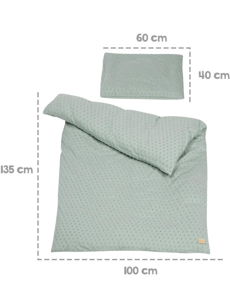 Juego de cama para bebé - funda nórdica + funda de almohada en algodón orgánico 'Roba lil planet' Verde agua - Kiabi