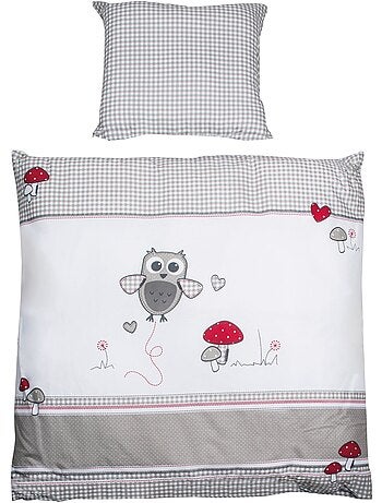 Juego de cama para bebé - Funda nórdica + funda de almohada en algodón 'Roba adam & eule'
