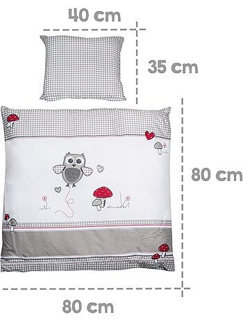 Juego de cama para bebé - Funda nórdica + funda de almohada en algodón 'Roba adam & eule'