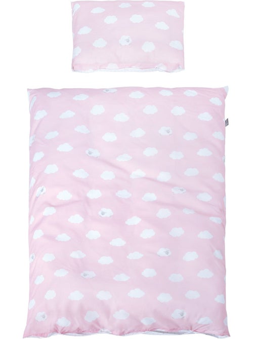 Juego de cama para bebé - Funda nórdica + funda de almohada en algodón 'Roba kleine wolke rosa' - Kiabi