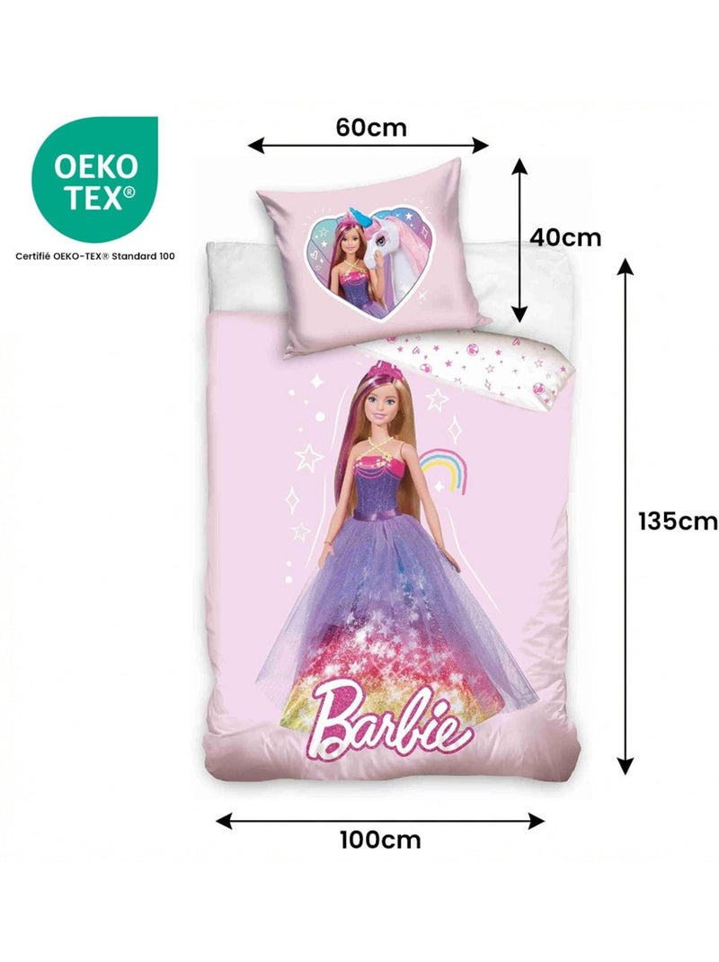 Juego de cama para bebé Barbie reversible – 100% algodón Rosa - Kiabi