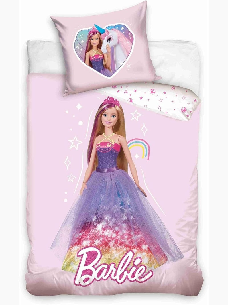 Juego de cama para bebé Barbie reversible – 100% algodón Rosa - Kiabi