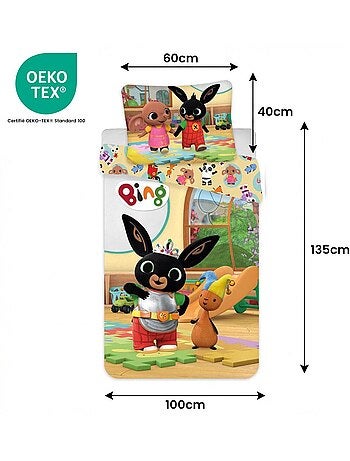 Juego de cama para bebé Bing con Sula y Flop reversible – 100% algodón