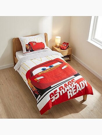 Juego de cama para bebé Cars con Rayo McQueen reversible – 100% algodón