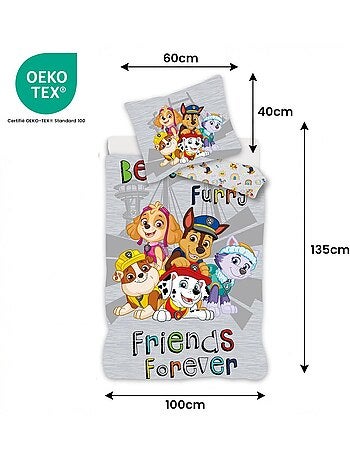 Juego de cama para bebé de la Patrulla Canina con Chase, Marshall, Skye y Rubble reversible