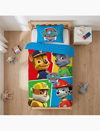 Juego de cama para bebé de la Patrulla Canina con Chase, Rubble y Marshall reversible