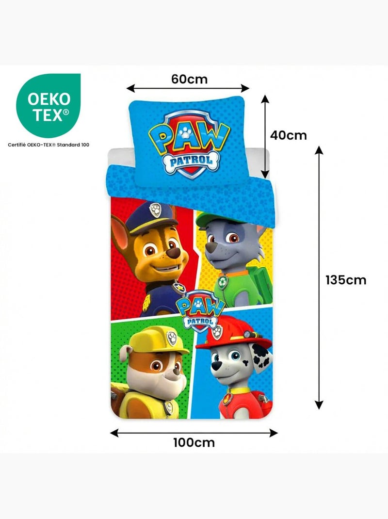 Juego de cama para bebé de la Patrulla Canina con Chase, Rubble y Marshall reversible Azul - Kiabi