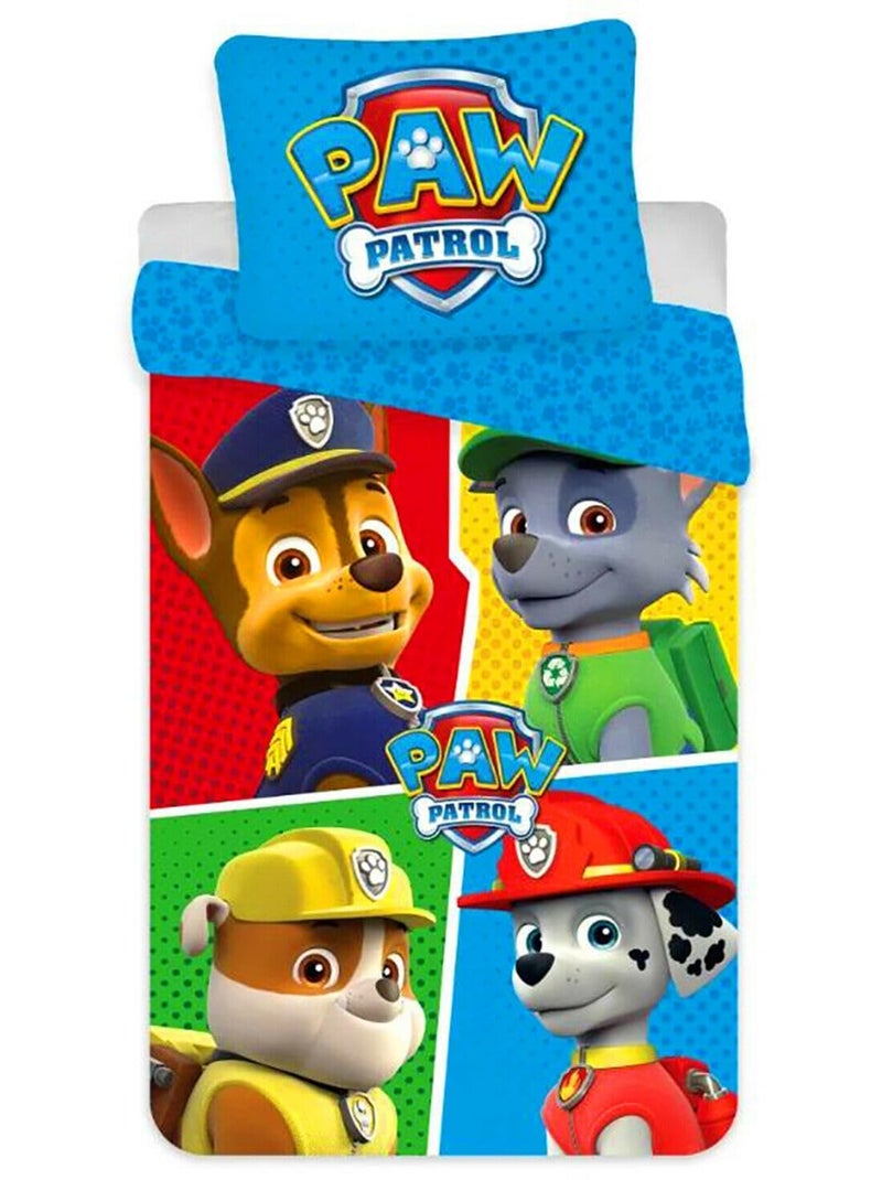 Juego de cama para bebé de la Patrulla Canina con Chase, Rubble y Marshall reversible Azul - Kiabi
