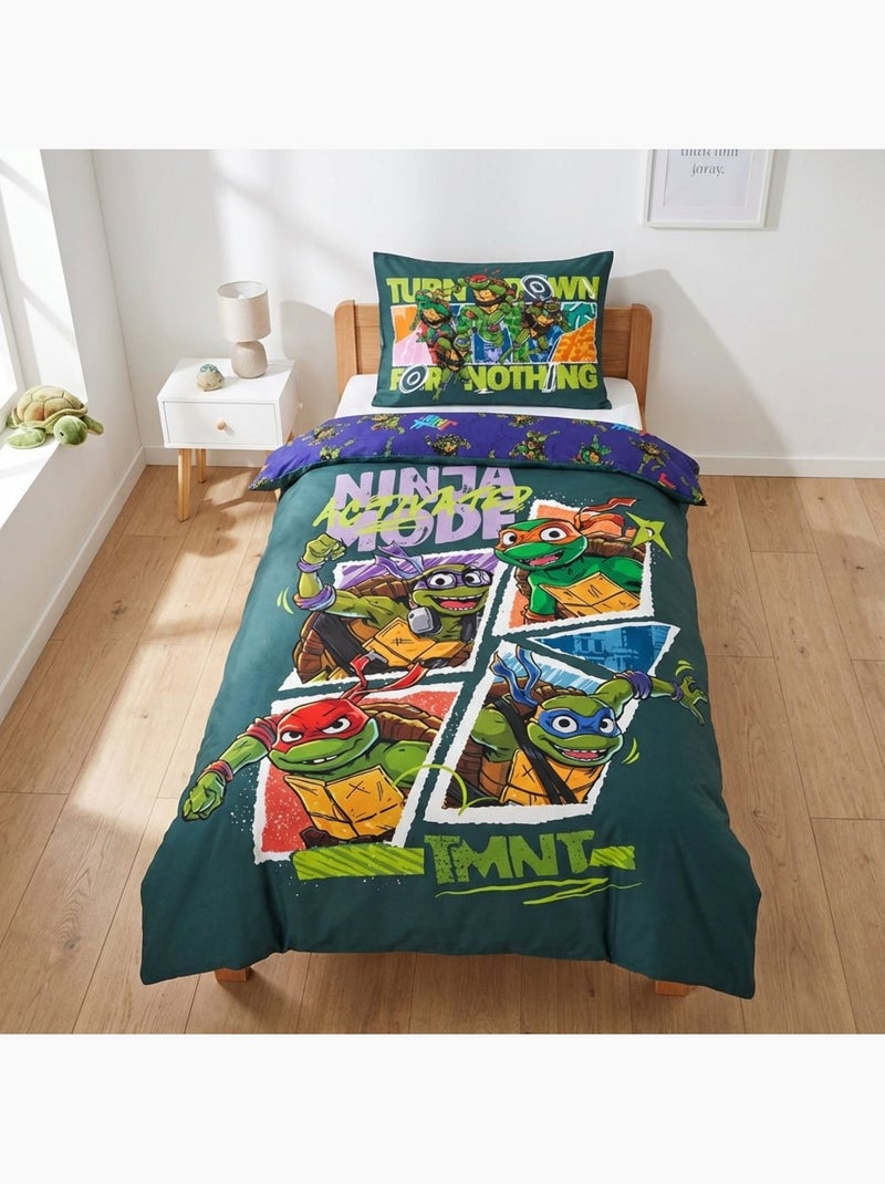 Juego de cama para bebé de las Tortugas Ninja con Leonardo, Donatello, y Michelangelo reversible Multicolor - Kiabi