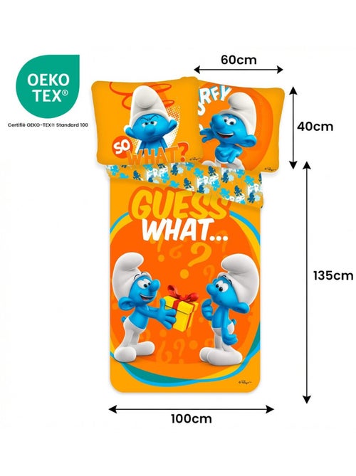 Juego de cama para bebé de los Pitufos con Pitufo reversible – 100% algodón - Kiabi