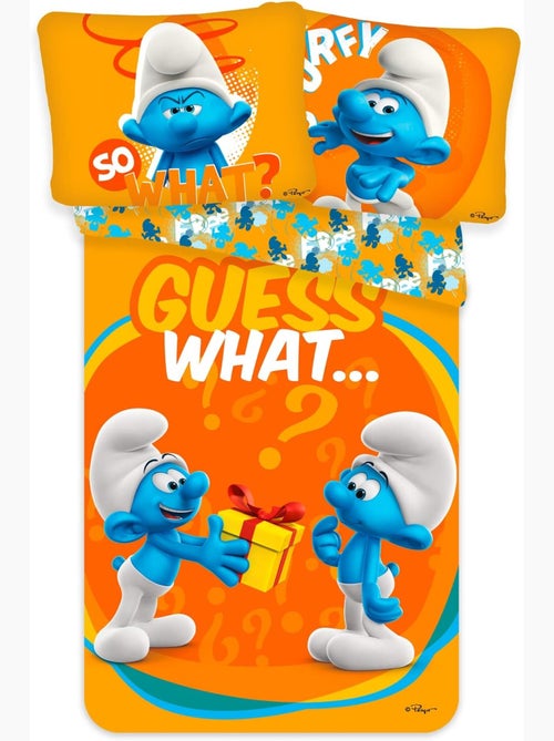 Juego de cama para bebé de los Pitufos con Pitufo reversible – 100% algodón - Kiabi