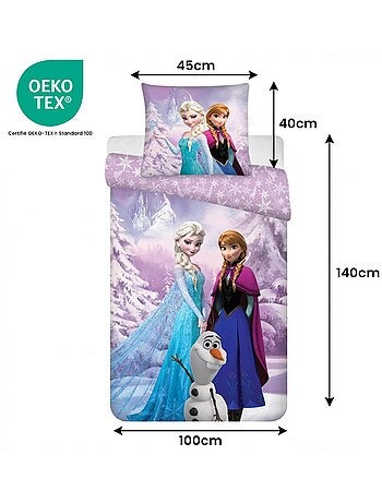 Juego de cama para bebé Frozen con Elsa, Anna y Olaf – 100% algodón