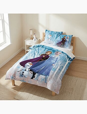 Juego de cama para bebé Frozen con Elsa, Anna y Olaf reversible – 100% algodón