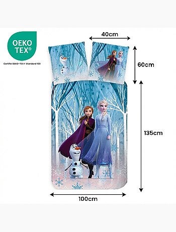 Juego de cama para bebé Frozen con Elsa, Anna y Olaf reversible – 100% algodón