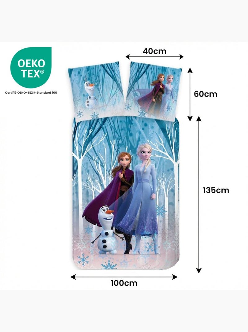 Juego de cama para bebé Frozen con Elsa, Anna y Olaf reversible – 100% algodón Azul - Kiabi