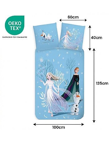 Juego de cama para bebé Frozen con Elsa, Anna y Olaf reversible – 100% algodón