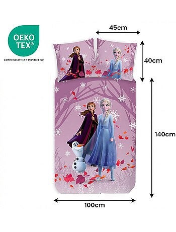 Juego de cama para bebé Frozen con Elsa, Anna y Olaf reversible – 100% algodón