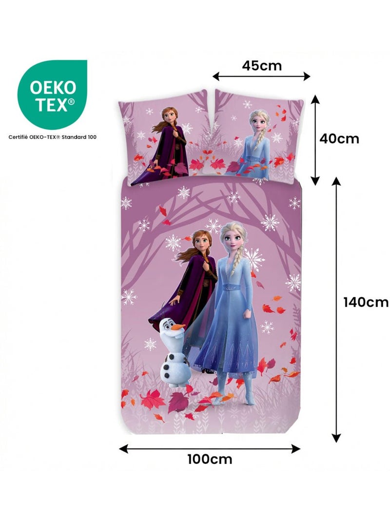 Juego de cama para bebé Frozen con Elsa, Anna y Olaf reversible – 100% algodón Rosa - Kiabi