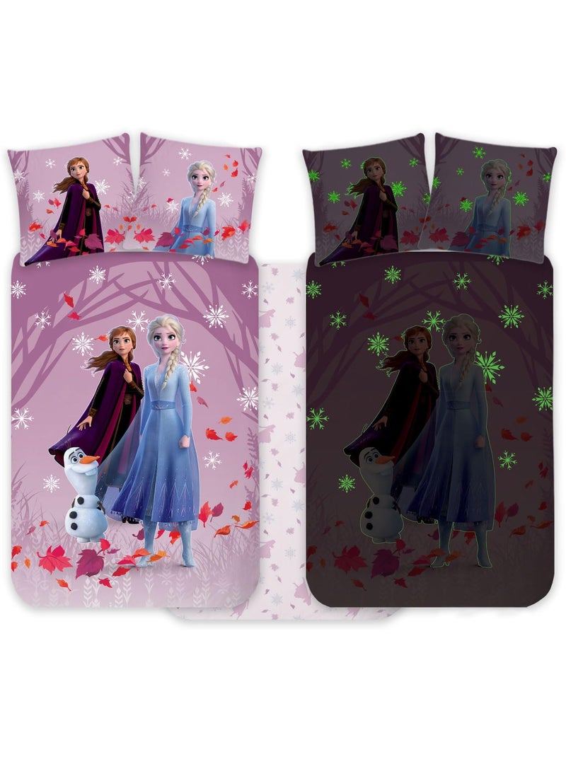 Juego de cama para bebé Frozen con Elsa, Anna y Olaf reversible – 100% algodón Rosa - Kiabi