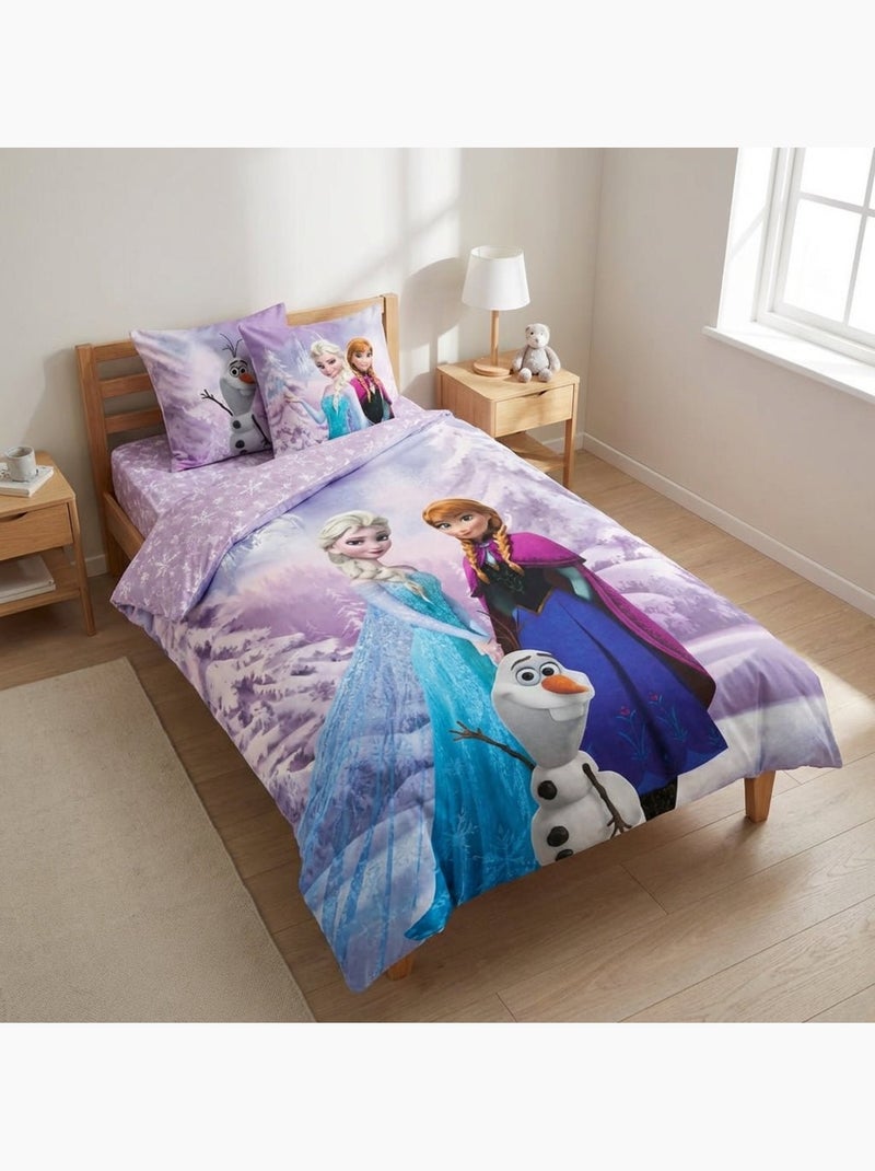 Juego de cama para bebé Frozen con Elsa, Anna y Olaf reversible – 100% algodón Violeta - Kiabi
