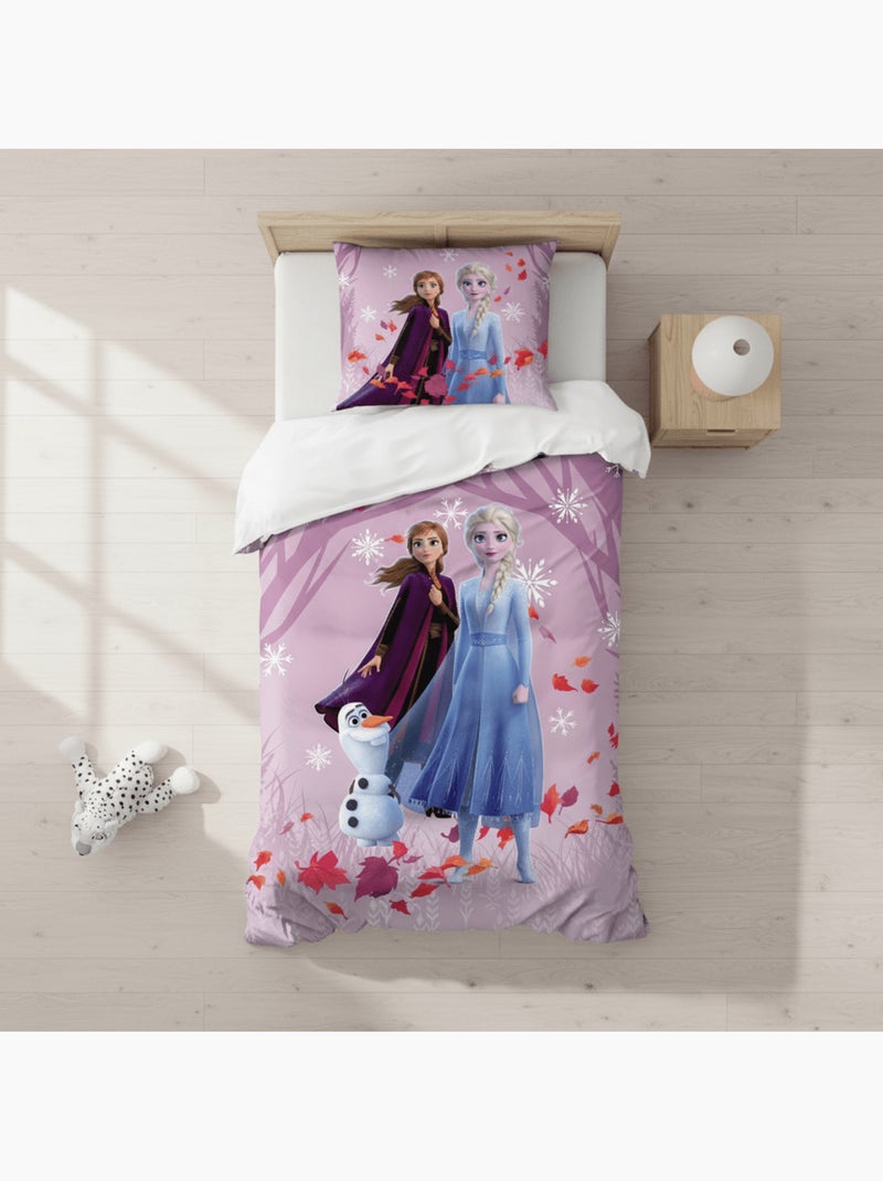 Juego de cama para bebé Frozen con Elsa, Anna y Olaf reversible – 100% algodón Violeta - Kiabi
