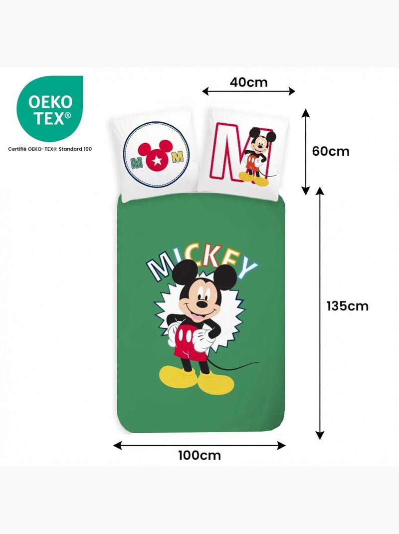 Juego de cama para bebé Mickey reversible – 100% algodón Verde - Kiabi