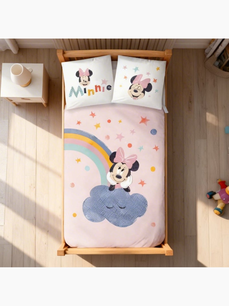 Juego de cama para bebé Minnie con arcoíris y nube reversible – 100% algodón Rosa - Kiabi