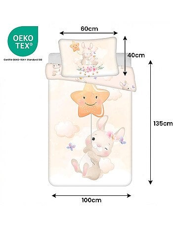 Juego de cama para bebé Miss Bunny con nube reversible – 100% algodón