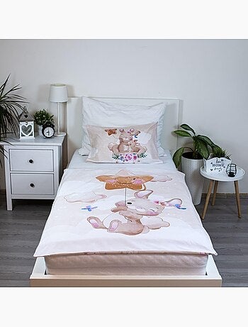 Juego de cama para bebé Miss Bunny con nube reversible – 100% algodón