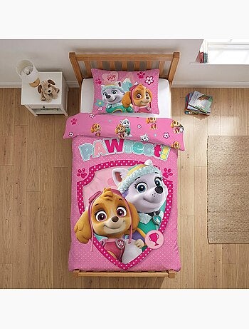 Juego de cama para bebé Patrulla Canina con Everest y Skye reversible – 100% algodón