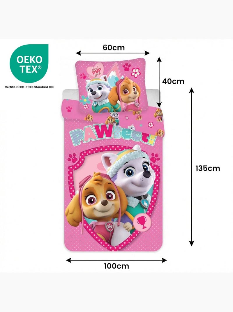 Juego de cama para bebé Patrulla Canina con Everest y Skye reversible – 100% algodón Rosa - Kiabi