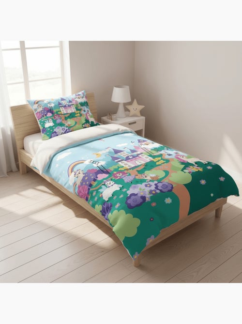 Juego de cama para bebé Princesas con arcoíris y nube reversible – 100% algodón - Kiabi