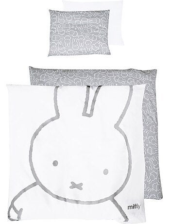 Juego de cama para bebé reversible - Funda nórdica + funda de almohada en algodón 'Roba miffy'