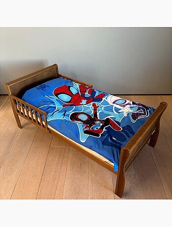 Juego de cama para bebé Spider-Man con Spidey, Ghost-Spider y Spin reversible – 100% algodón