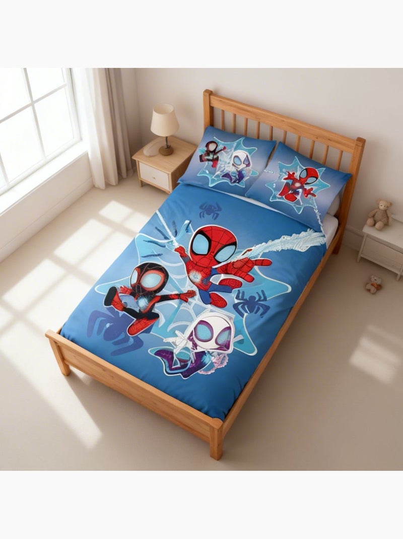 Juego de cama para bebé Spider-Man con Spidey, Ghost-Spider y Spin reversible – 100% algodón Azul - Kiabi