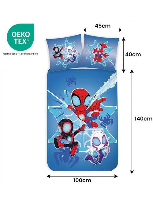 Juego de cama para bebé Spider-Man con Spidey, Ghost-Spider y Spin reversible – 100% algodón - Kiabi