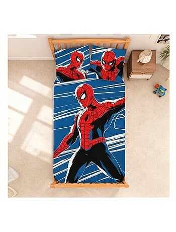 Juego de cama para bebé Spider-Man fosforescente reversible – 100% algodón