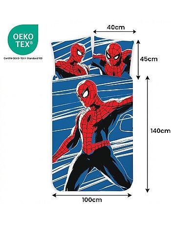 Juego de cama para bebé Spider-Man fosforescente reversible – 100% algodón