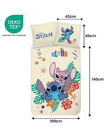Juego de cama para bebé Stitch con Angel fosforescente reversible – 100% algodón