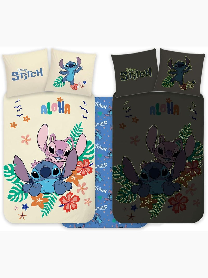 Juego de cama para bebé Stitch con Angel fosforescente reversible – 100% algodón Multicolor - Kiabi