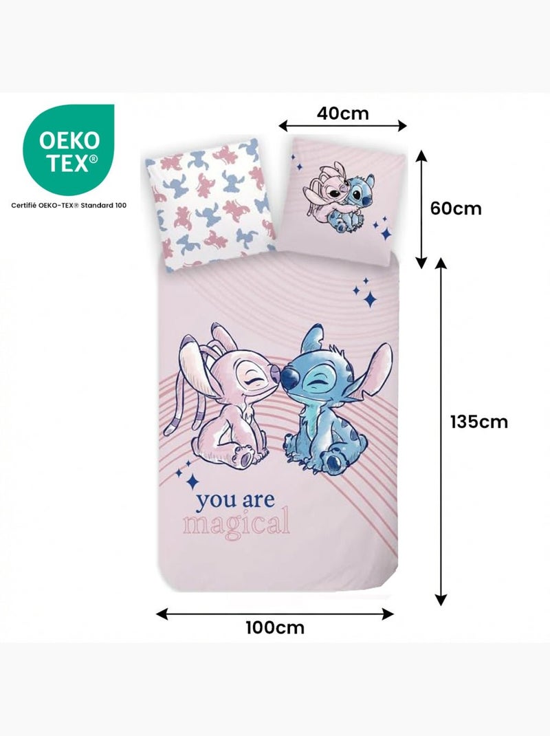 Juego de cama para bebé Stitch con Angel reversible – 100% algodón Rosa - Kiabi