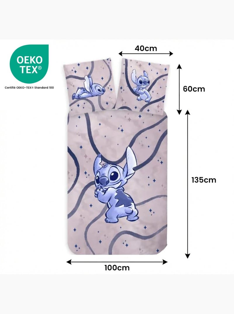 Juego de cama para bebé Stitch reversible – 100% algodón Rosa - Kiabi